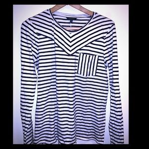 Blue whit striped long sleeve